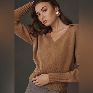 Reformation Beckie Cashmere Collared Sweater